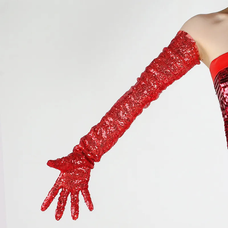 Glitter Gloves 70cm Long Gloves 26 Colours