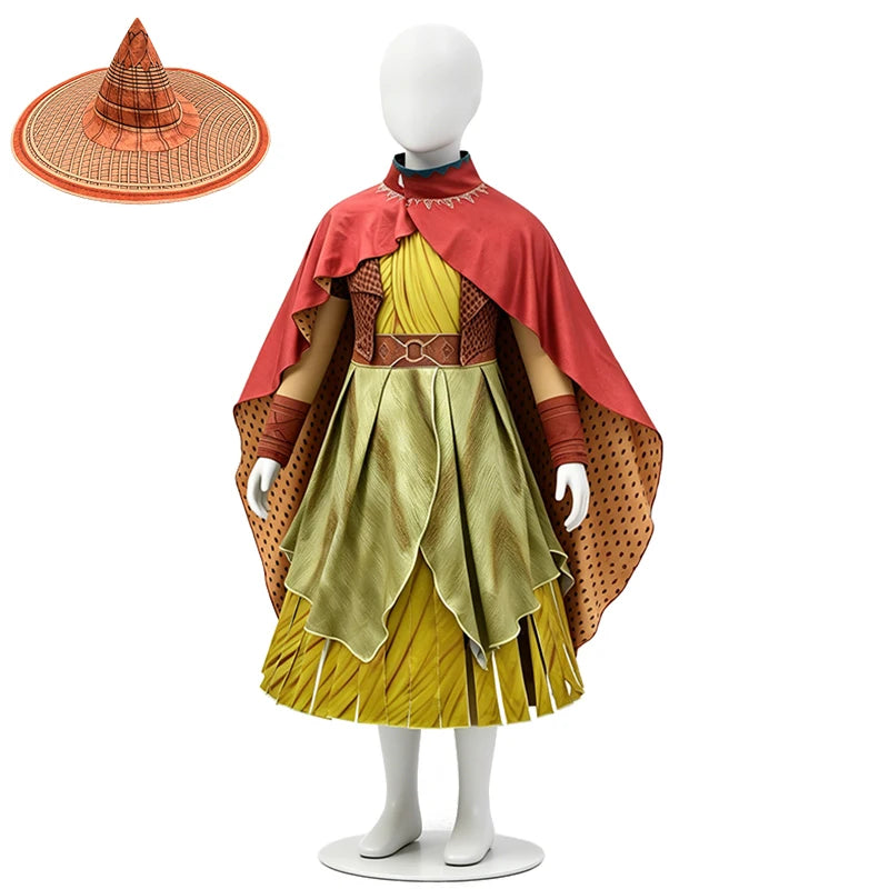 Adventure Princess Raya Warrior Girls Outfits Halloween Cosplay Last Dragon Book Week Children's Costume