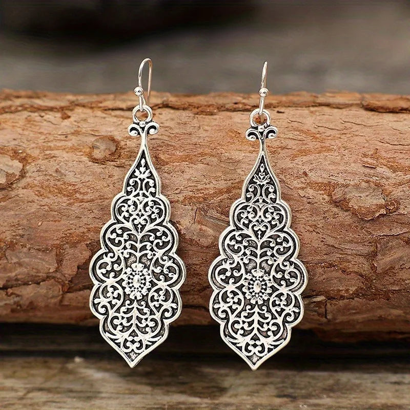Alara's Carved Pattern Drop Earrings