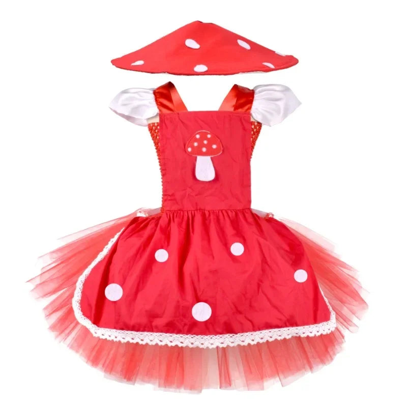 Girls Mushroom Dress Cosplay Costume Set