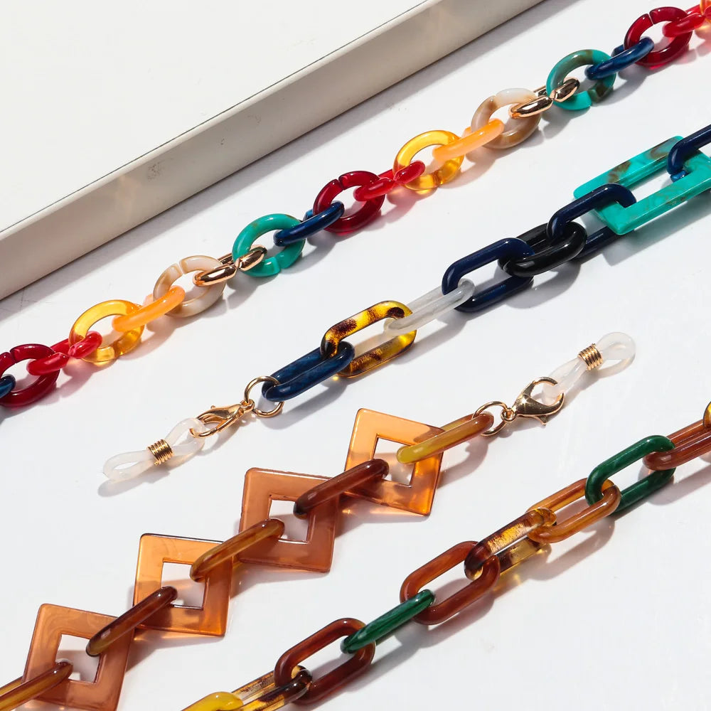 Resin Acrylic Glasses Chain Funky Sunglasses Accessories