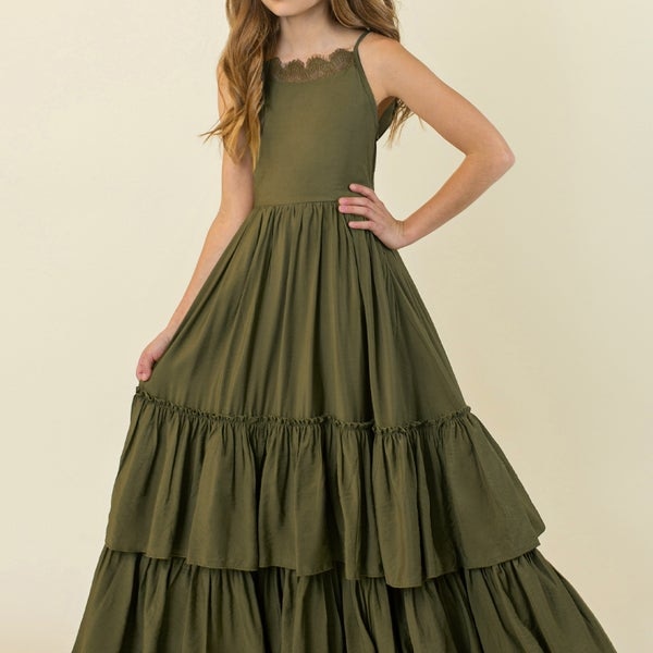 Ruffled Layers Girls Photoshoot Maxi Dresses