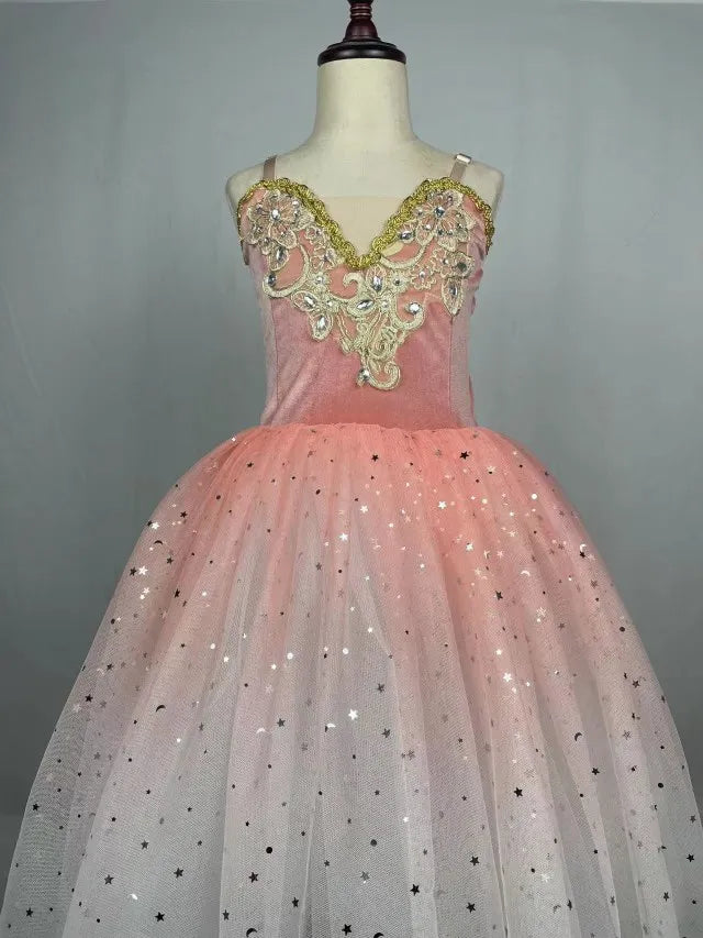 Fae Ballerina Aurora's Long Ballet Dance Dress Children Women