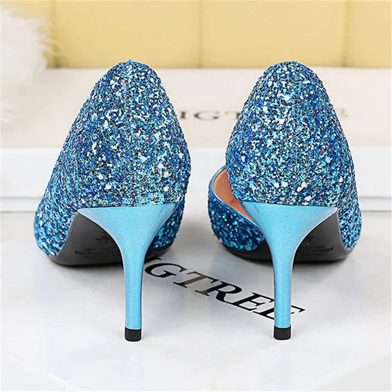 Magically Glittery High Heels Stiletto Sparkly Party Shoes