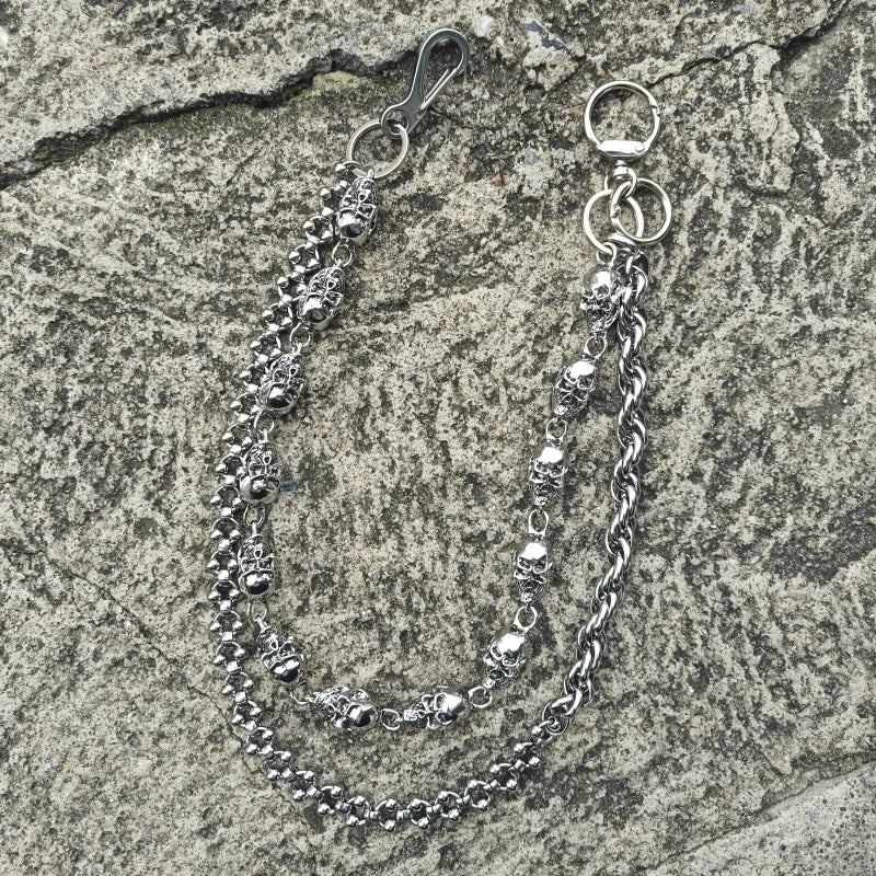 Skull Pocket Punk Wallet Chain Stainless Steel