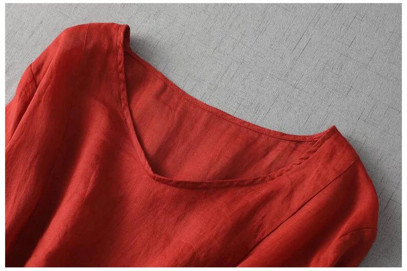 Ramie Cotton Dress Summer Dresses