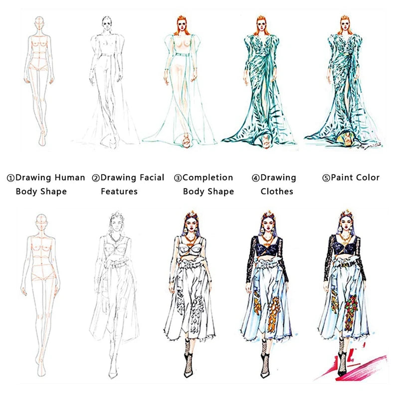 Fashion Illustration Rulers Sketching Templates Patterns Design Tool