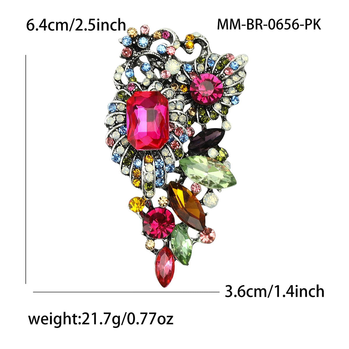 Rhinestones Flower Brooches