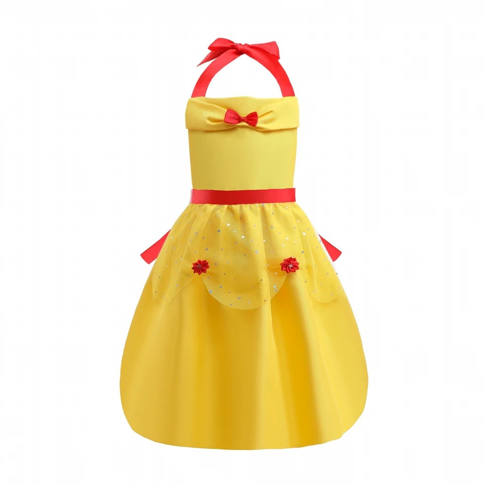 Mother Daughter Matching Clothing Apron Dresses Women Girls Halloween Cosplay Children Princess Coveralls