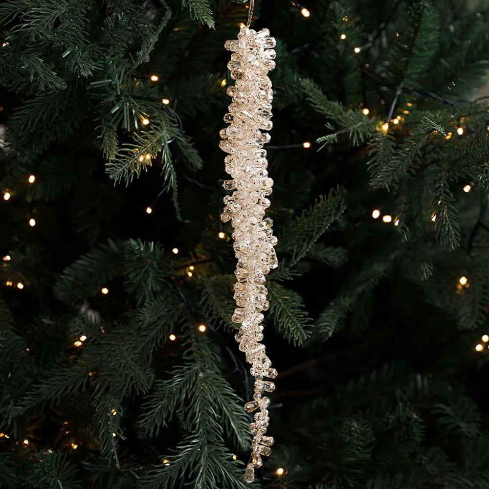 Christmas Icicle Flowers Grapes Glitter Christmas Branches Handmade Acrylic Xmas Tree Ornaments