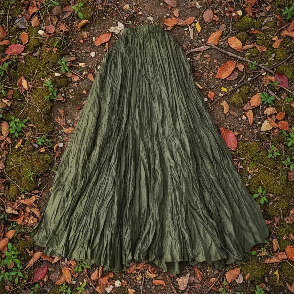 Crush Pleated Long Maxi Skirt Summer 15 Colours