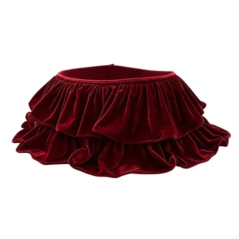 Ruffled Velvet Christmas Tree Skirt Collar Five Colours