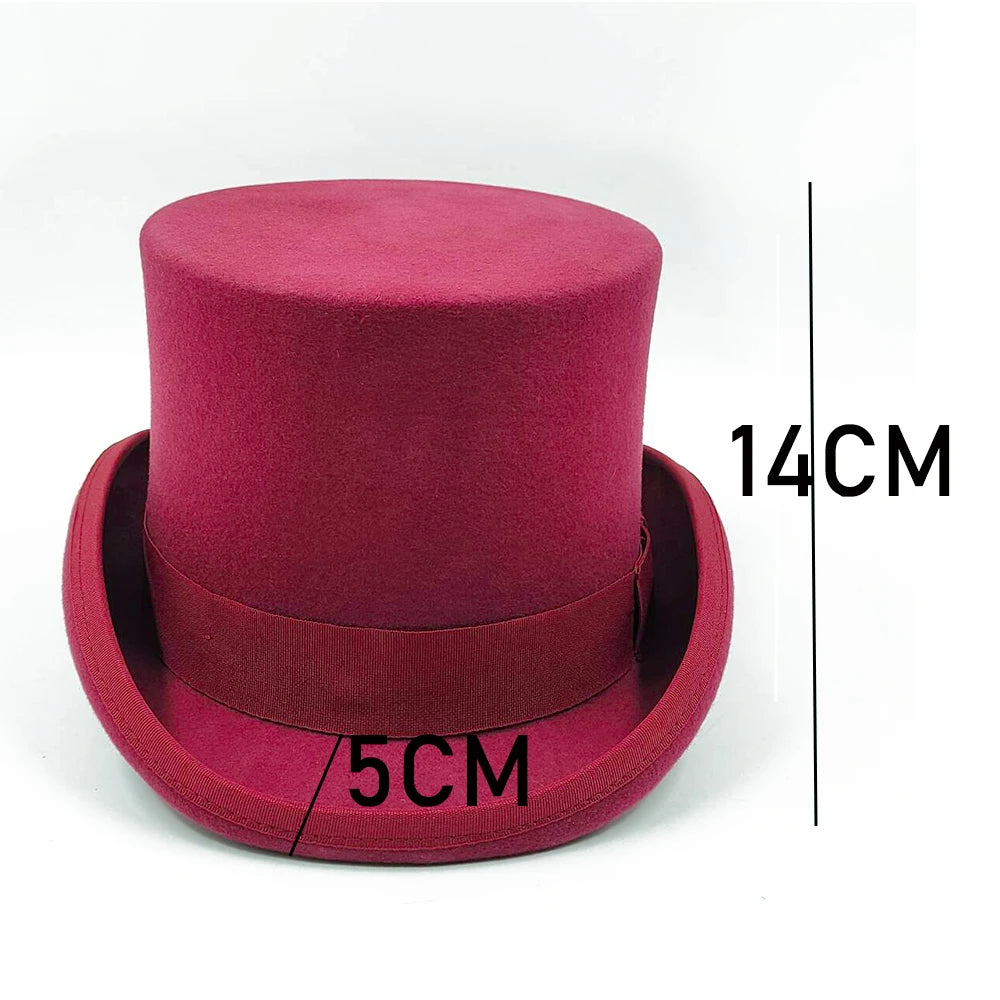 100% Fun 100% Wool Top Hats Green Red Brown Grey Navy Pink Red White Black