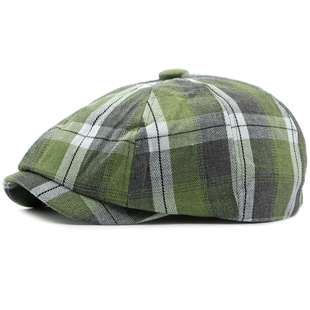 Plaid Newspaper Boy Beret Caps