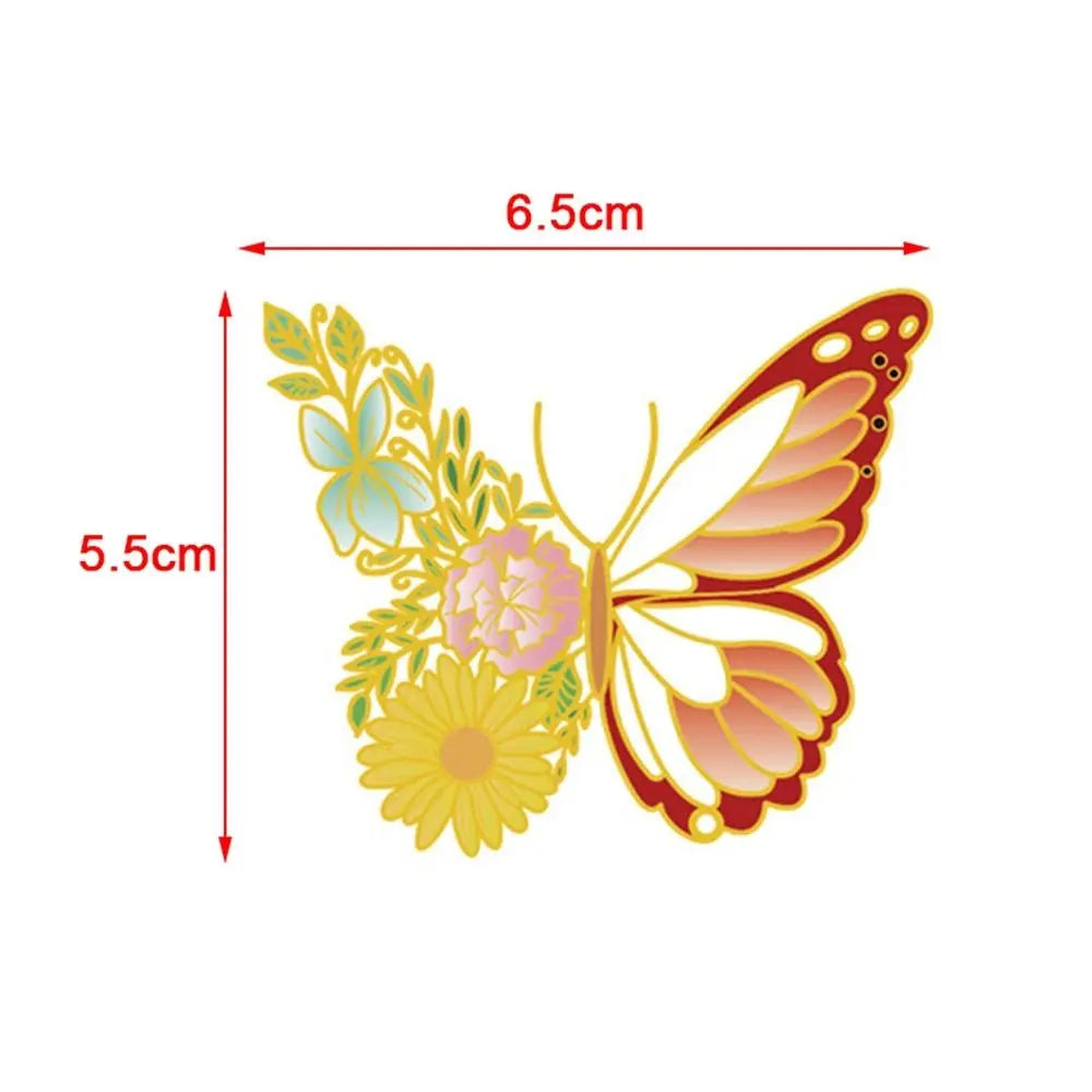 Butterfly Flowers Metal Tassel Bookmarks