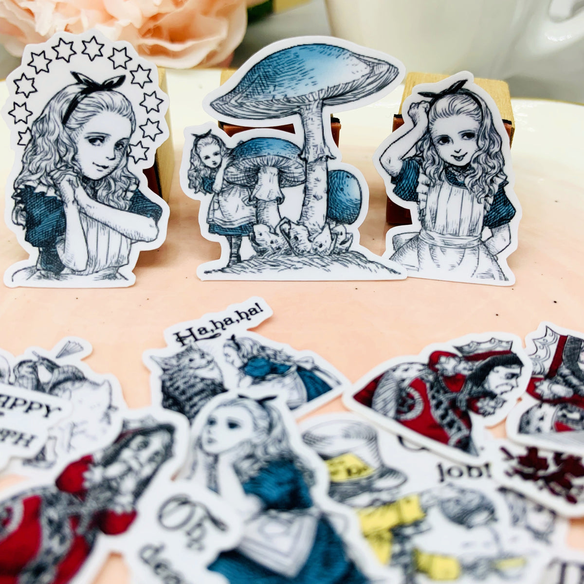 Vintage Alice In Wonderland Theme Scrapbooking Stickers
