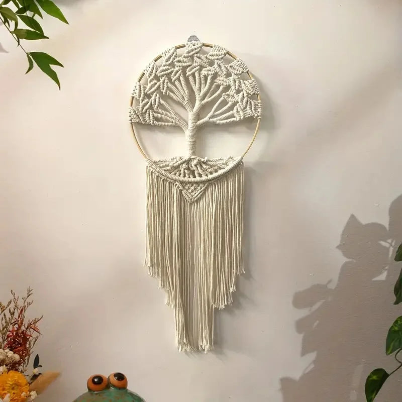 Tree of Life Macrame Wall Hanging Handmade Woven Boho Home Wall Decor