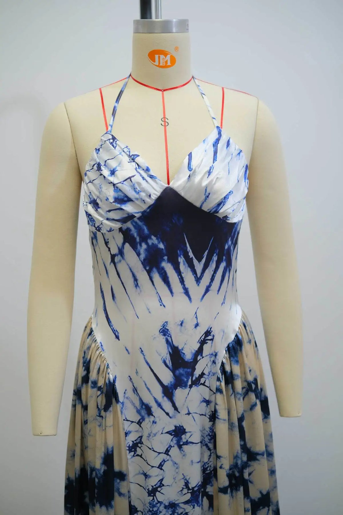 Makayla's Satin Floral Lace-up Backless Maxi Dresses