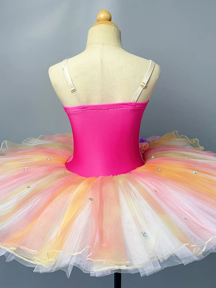 Sunrise Professional Ballet Tutu Girls Pink Tulle Ballerina Performance Dance Clothes Women Girls