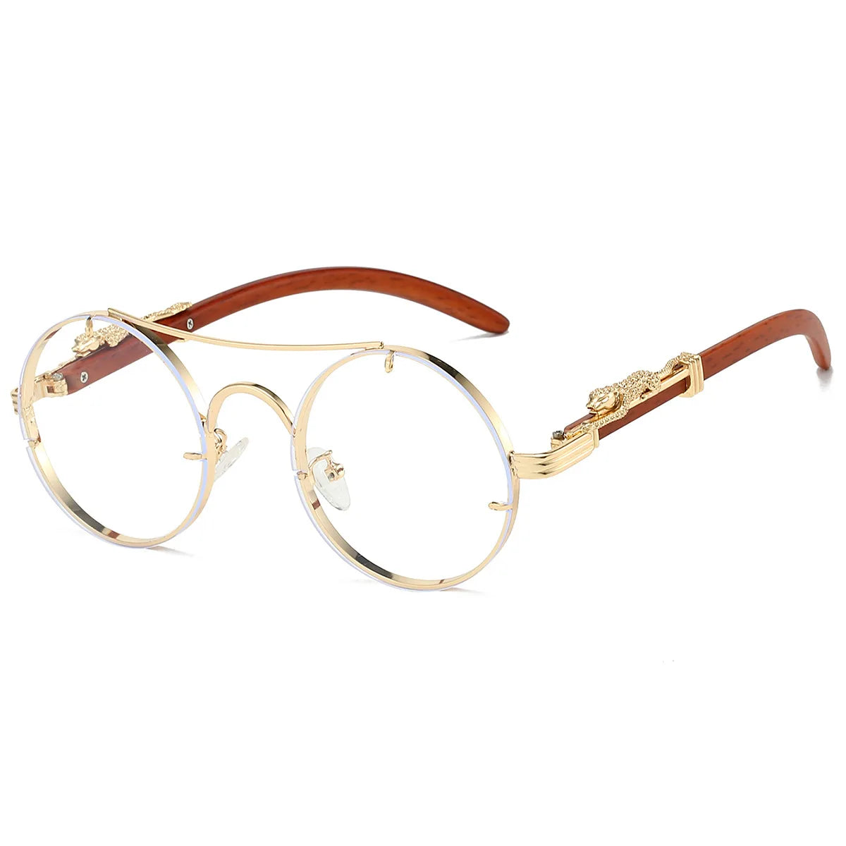 Round Retro Cape Sunglasses Double Bridge