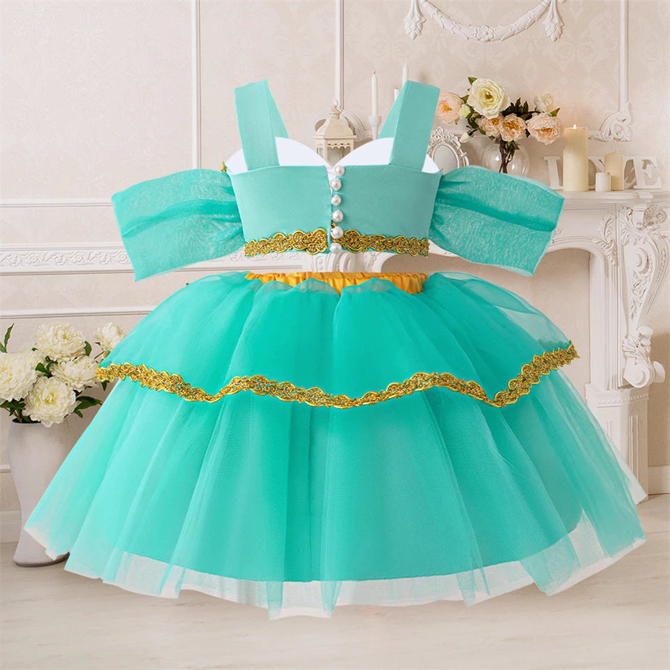 Toddler Princess Alice Belle Jasmine Mermaid Dress Baby Halloween Cosplay Costume