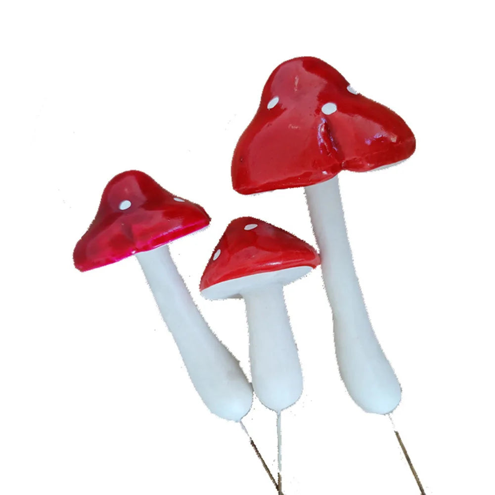 Mushroom Picks 33PCS Miniatures Artificial Foam Resin Fairy Garden Bonsai Pot Plant Decor