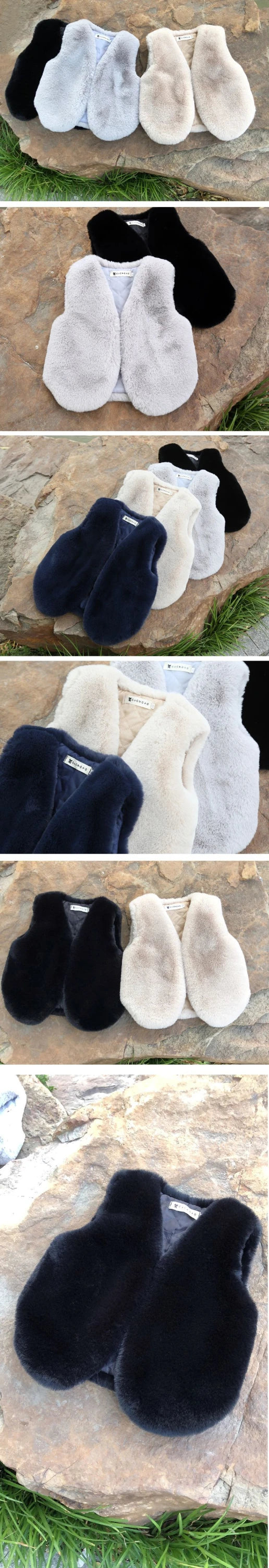 Baby Girls Faux Fur Vest Winter Outfits Kids Warm Sleeveless Coat Infant Toddler 6M-7Y Outerwear