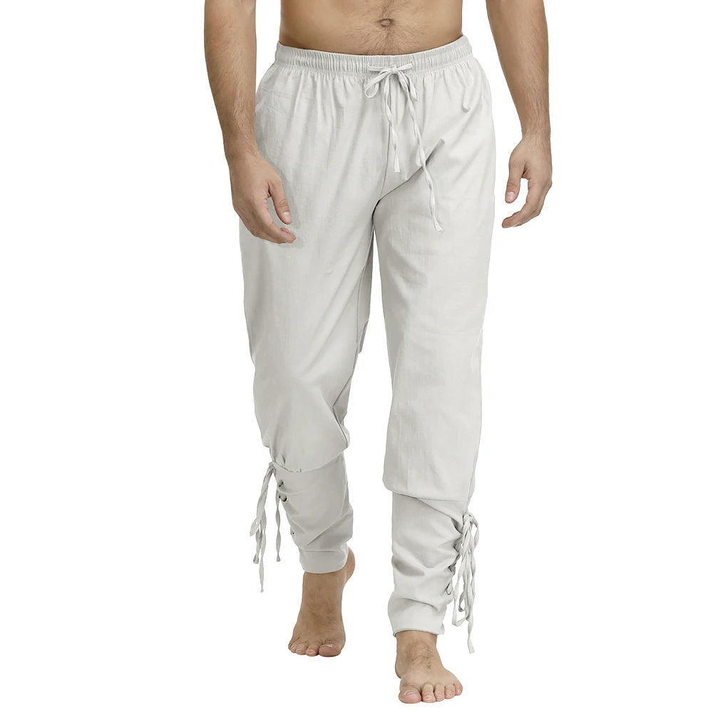 Medieval Pants Viking Costume Pirate Trousers Lace Up Renaissance LARP Cosplay