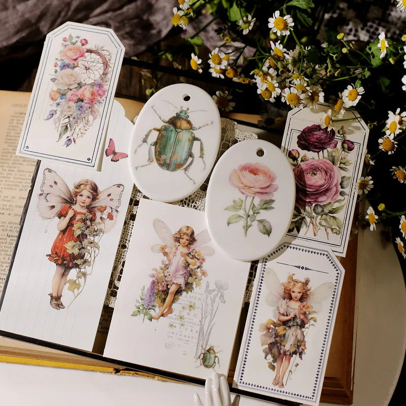 2 Sheet RUB ON Fairy Stickers Junk Journal Craft Transfer Rose Butterfly Stickers DIY Scrapbooking Craft Stickers