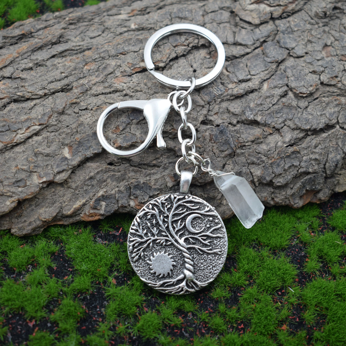 Tree of Life Sun Moon Keyring