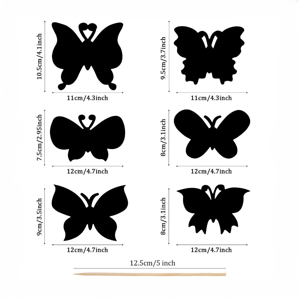 Set of 12 Magic Scratch Art Butterfly Scratch Drawing Cards