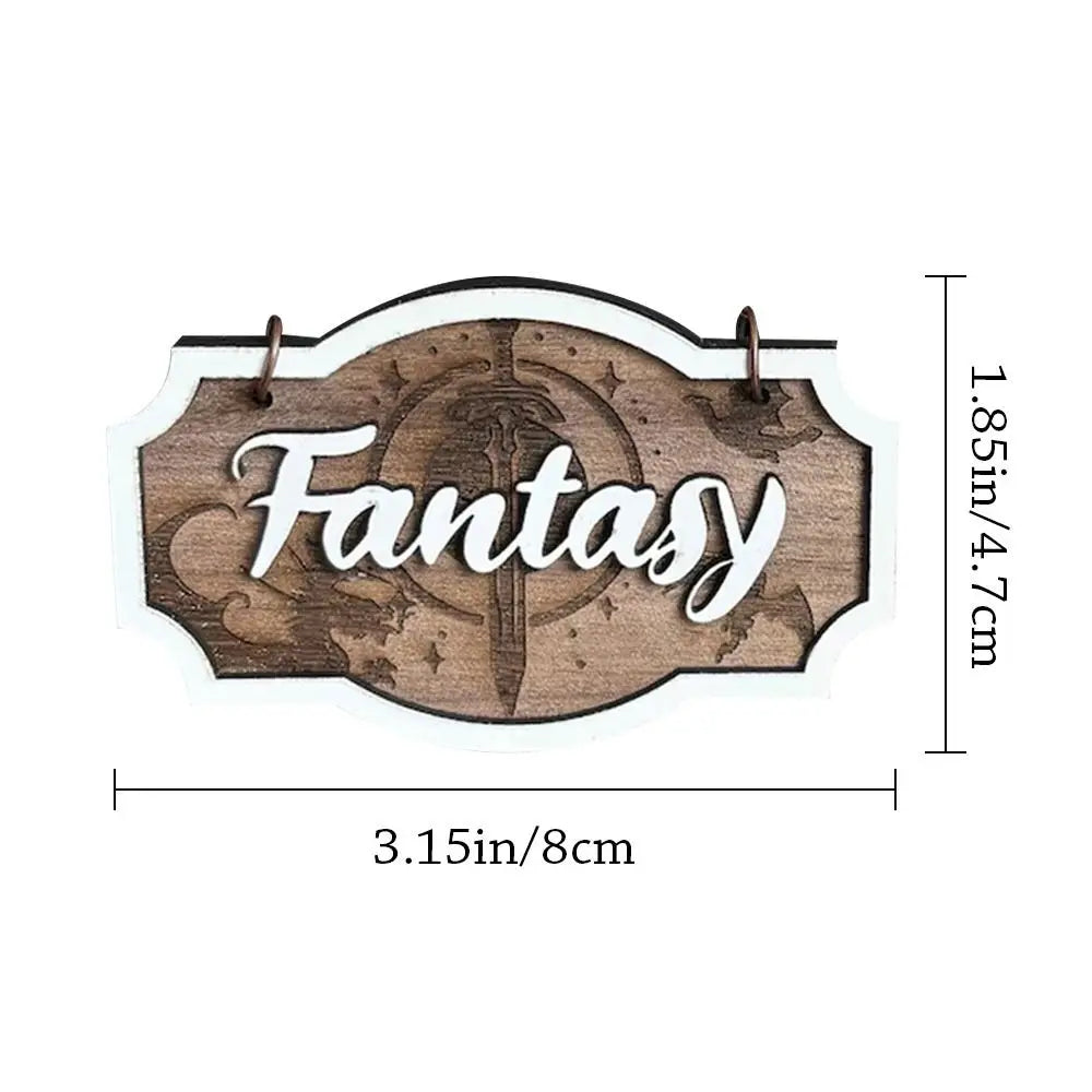 Wooden Bookshelf Signs Library Decor