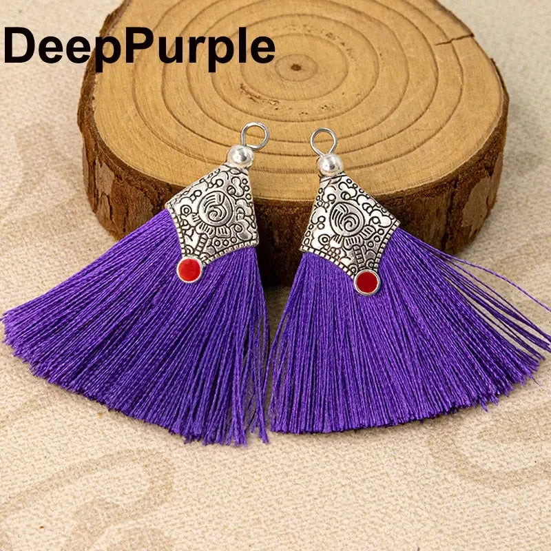 2/4/6Pcs Mini Craft Tassel Handmade Soft Silk Tassel for Earring Jewelry Making DIY Projects Keychain Bookmarks