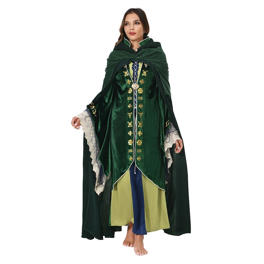 Hocus Pocus Movie Sanderson Sisters Witch Costumes Cosplay Outfits Halloween