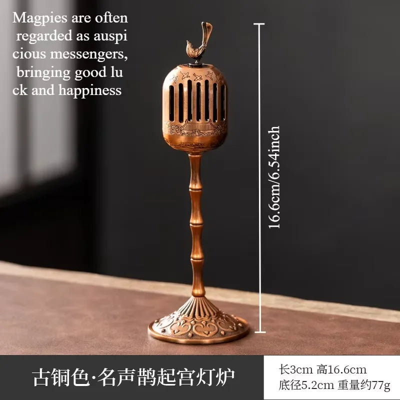 Brass Censer Incense Smoker Holder Bird House Ornaments Home Decor