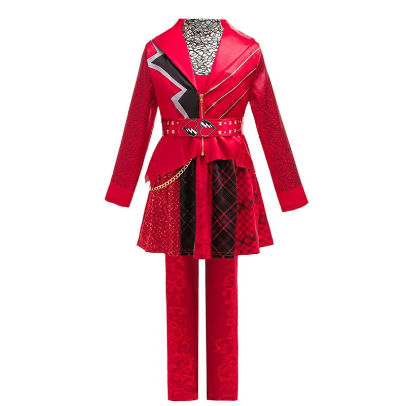Descendants Cosplay Red Pink Chloe Kids Clothes Halloween Book Week Costumes