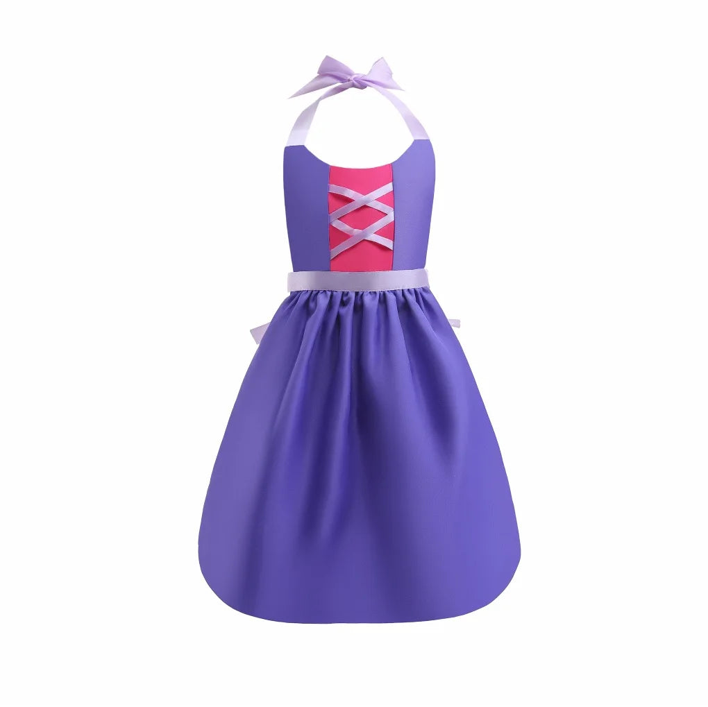 Mother Daughter Matching Clothing Apron Dresses Women Girls Halloween Cosplay Children Princess Coveralls