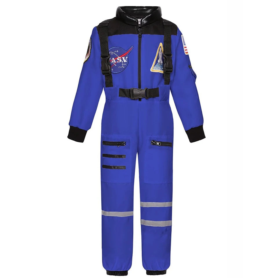 Kids Astronaut Costume Space Suit Halloween Cosplay Space Explorer Performance Book Week Costumes Children's Jumpsuit Spaceman Boys Girls