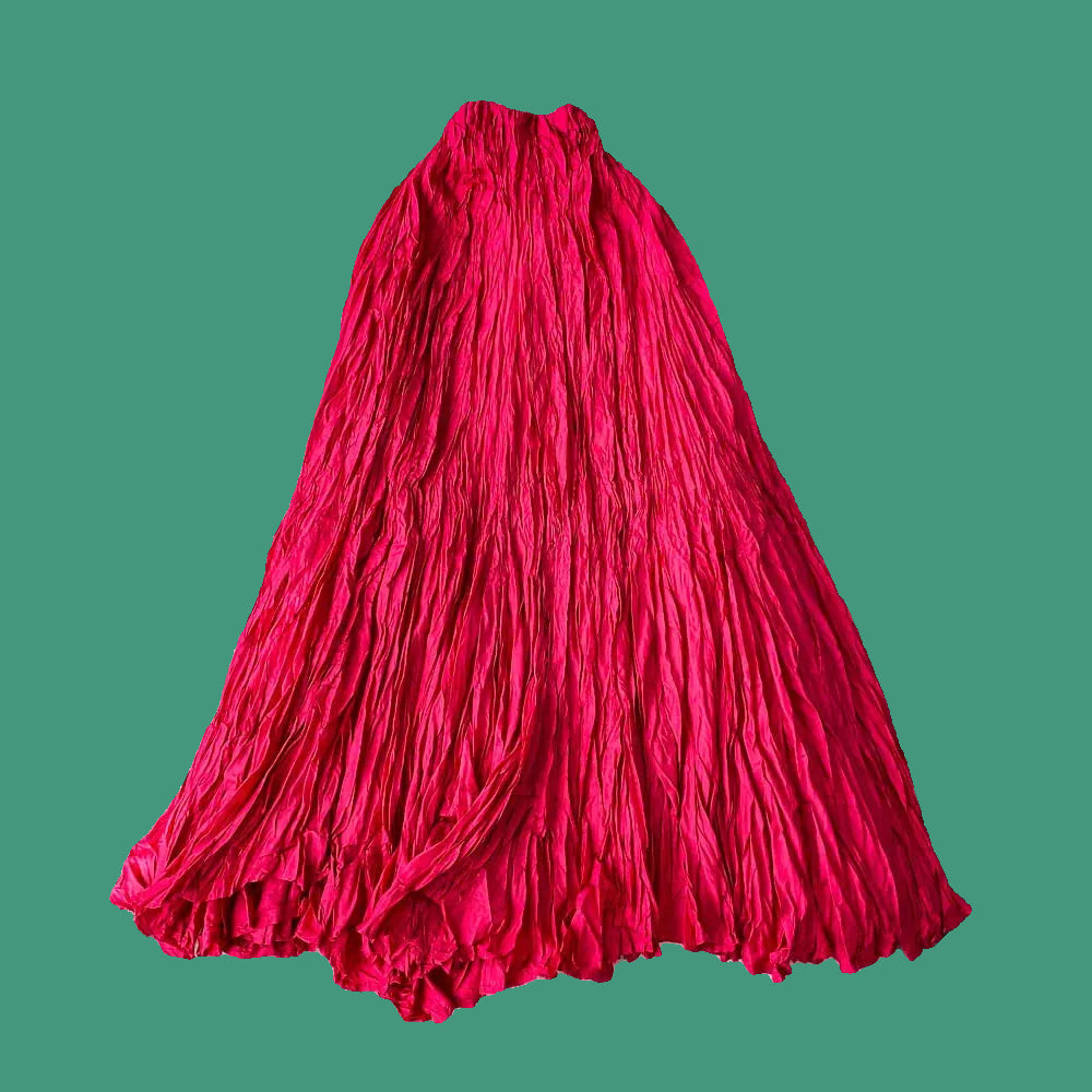 Crush Pleated Long Maxi Skirt Summer 15 Colours