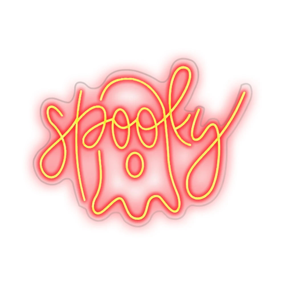 Cute Ghost Neon Sign Wall Decor Halloween Party LED Lights