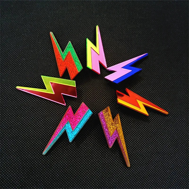 Glitter Lightning Flash Acrylic Stud Earrings