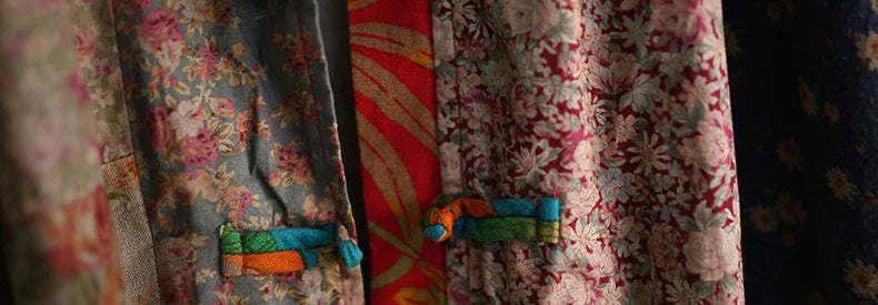Vintage Cotton Linen Patchwork Coats