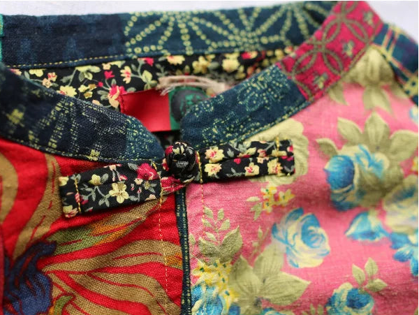 Vintage Cotton Linen Patchwork Coats