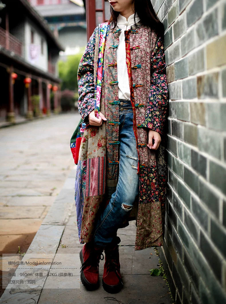 Vintage Cotton Linen Patchwork Coats