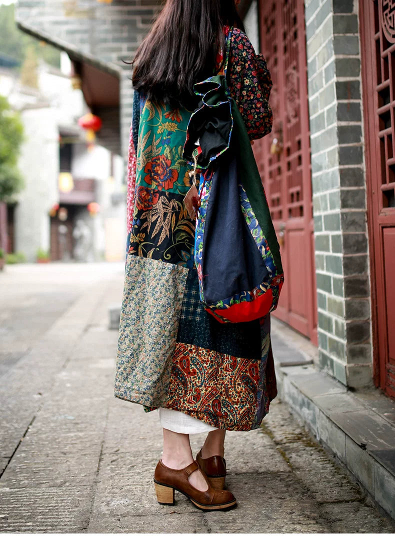 Vintage Cotton Linen Patchwork Coats