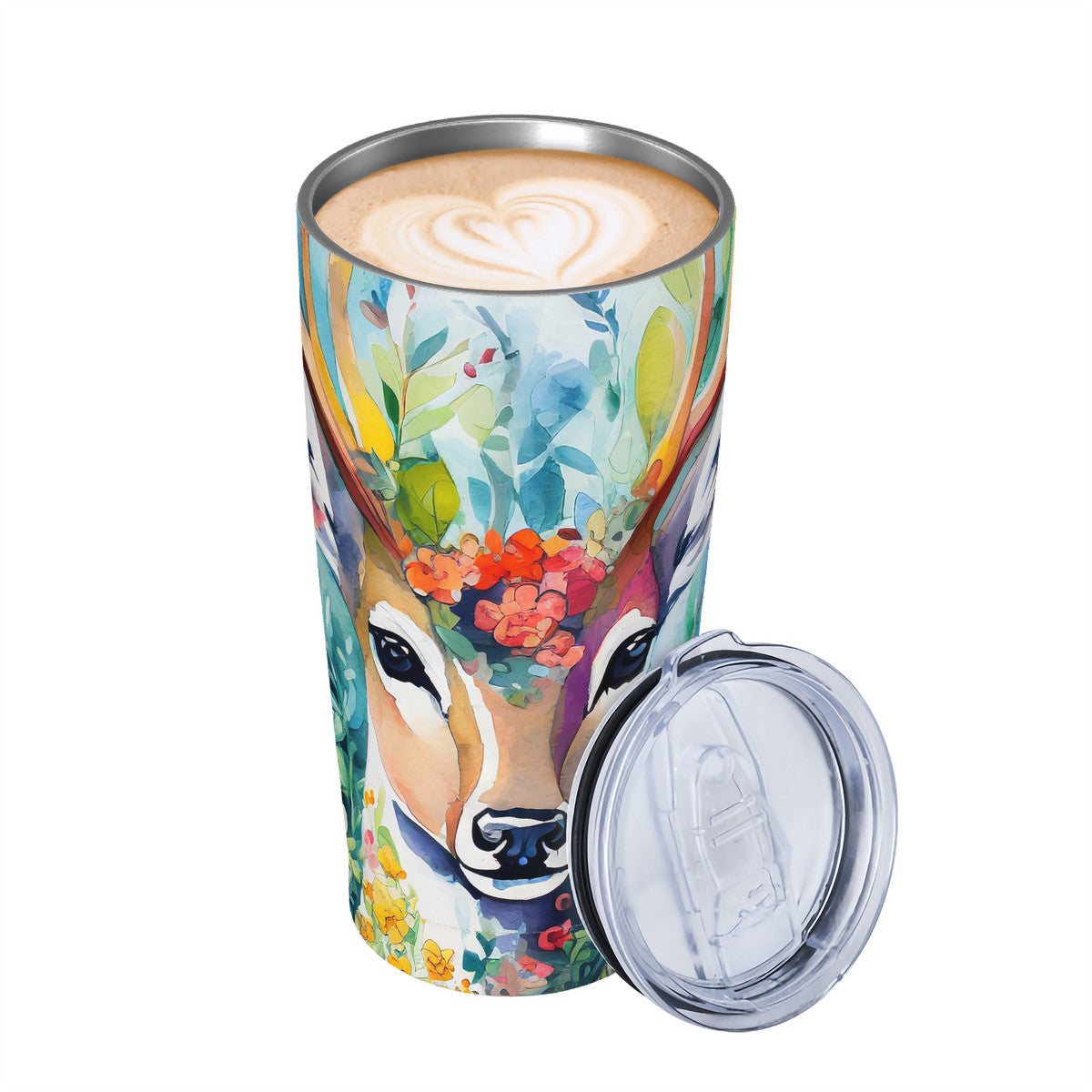 Woodland Deer 20oz Stainless Steel Straw Lid Cup
