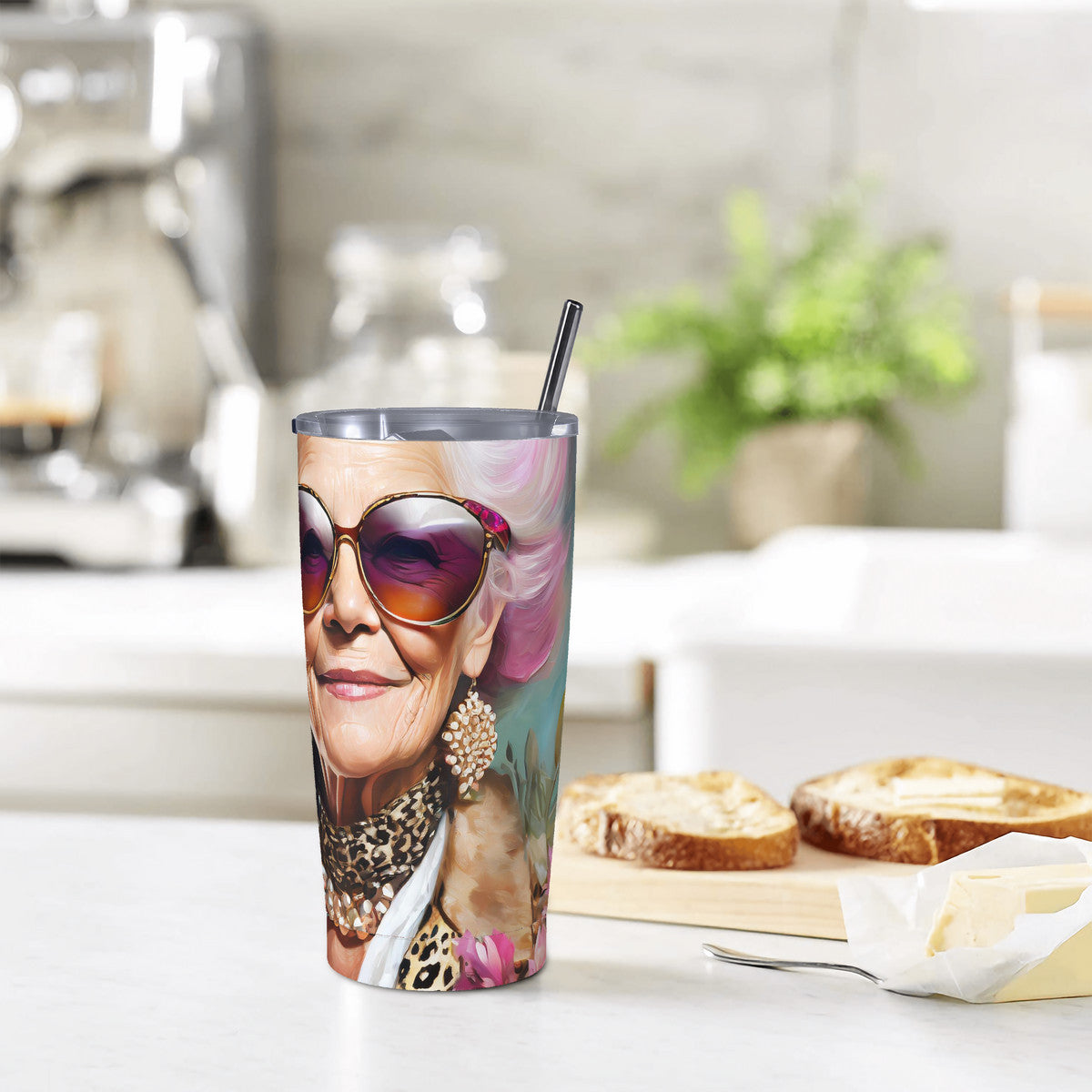 Fabulous Flora 20oz Stainless Steel Straw Lid Cup