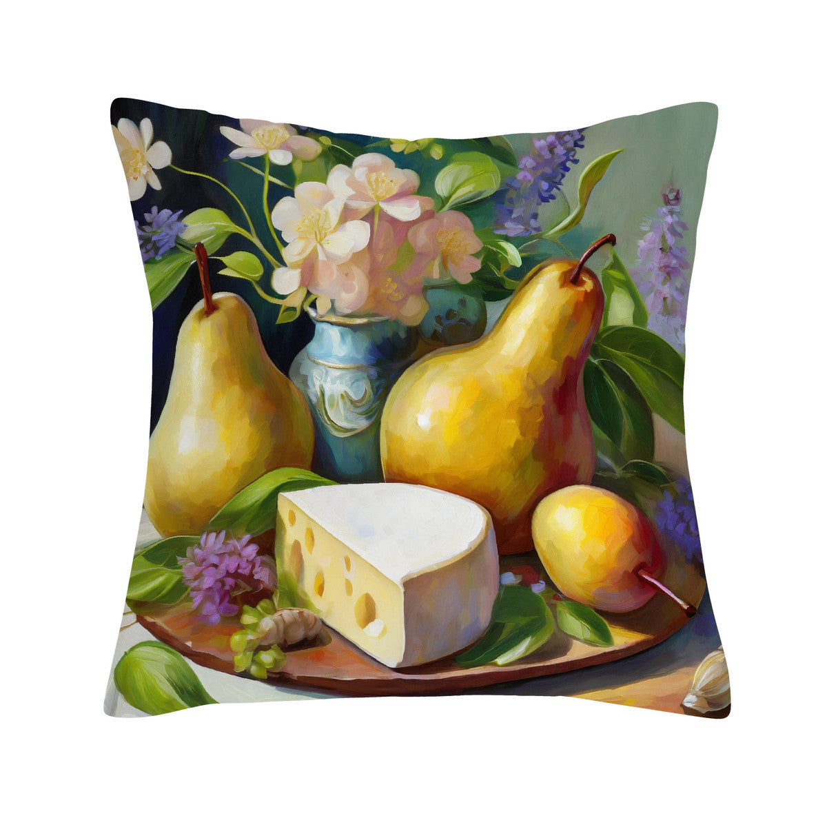 Happiness is Cheese and Pears Cushion Cover