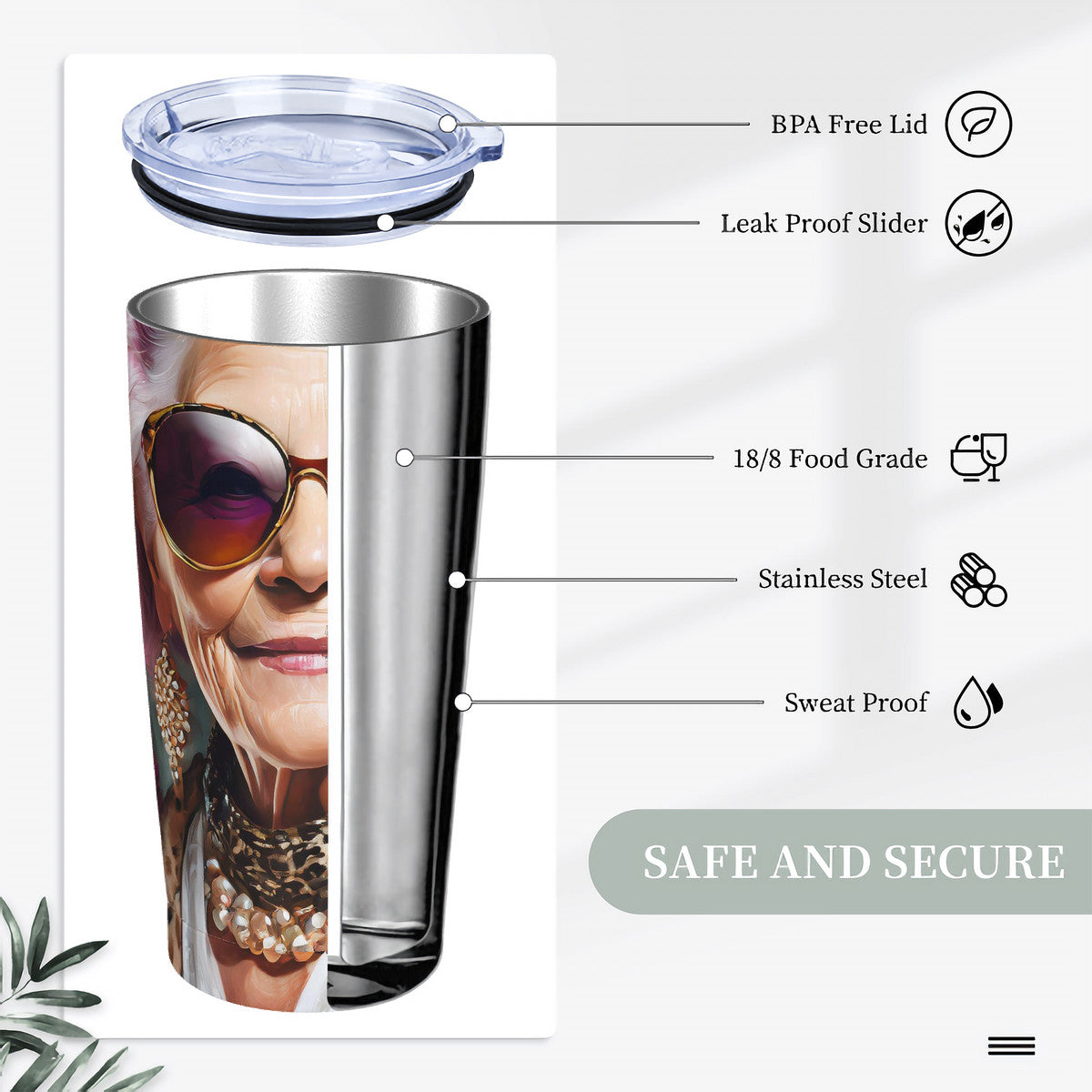 Fabulous Flora 20oz Stainless Steel Straw Lid Cup