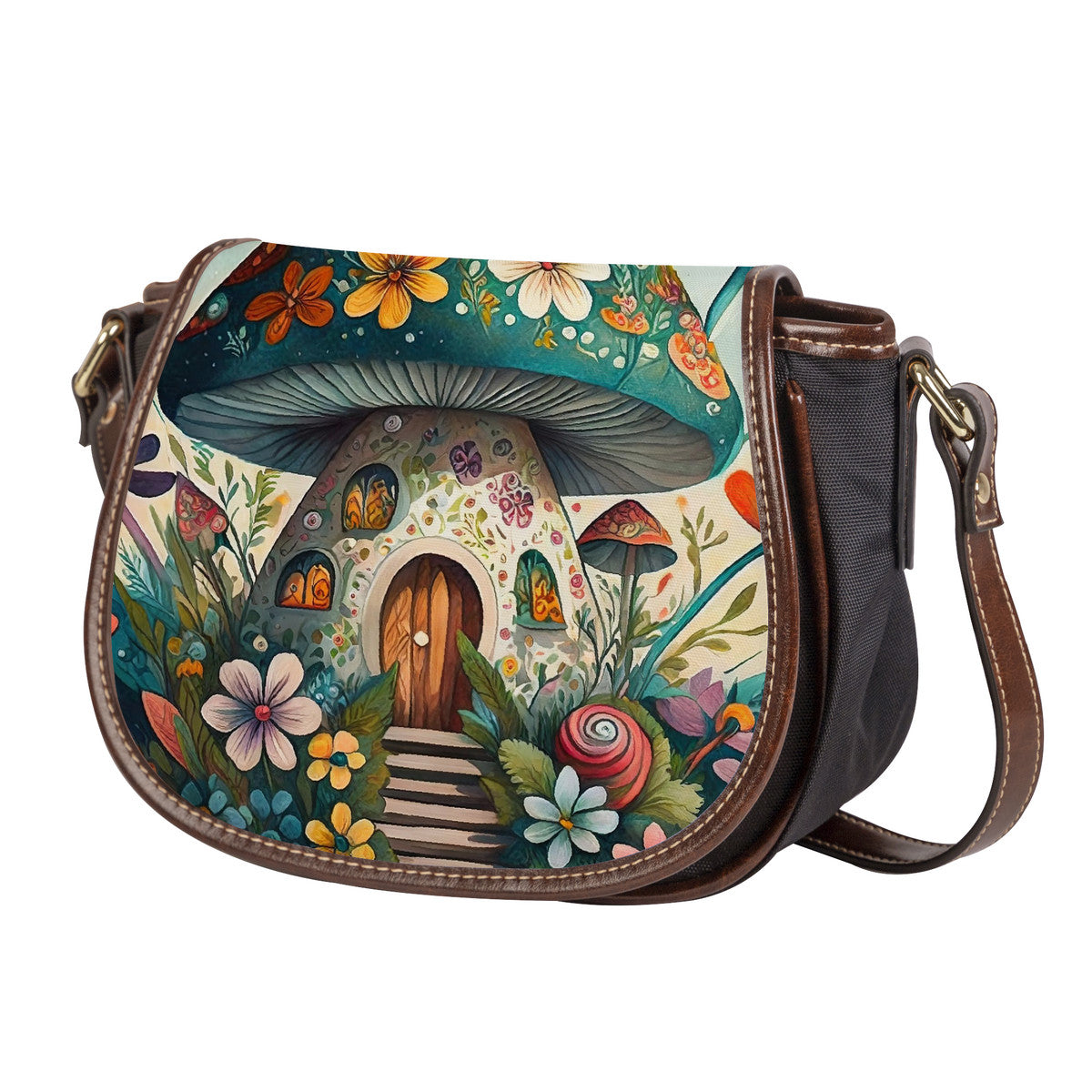 Mushroom Cottage Saddle Bag